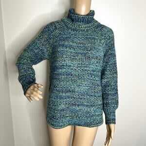 Vintage John Paul Richard Blue Knit Turtleneck Sweater